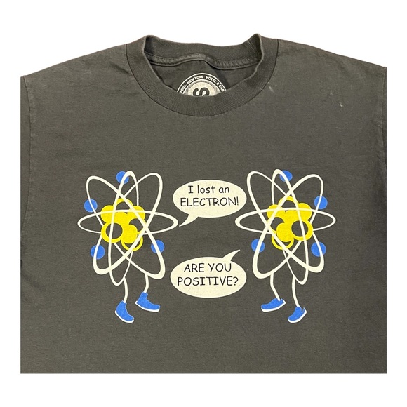 Stupidiotic Graphic T Shirt Electron Proton Atom Men’s Size Small Read - Picture 3 of 5
